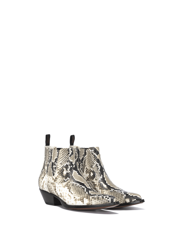 HIDALGO Women's Ankle Boots in Natural Printed Python_01